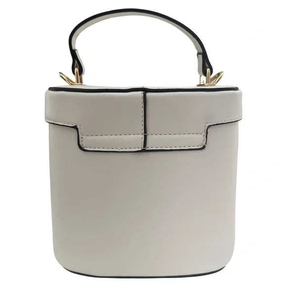 Wicker Tan & White Mini Handbag Crossbody Shoulder Purse Alyssa Bag - Picture 5 of 10